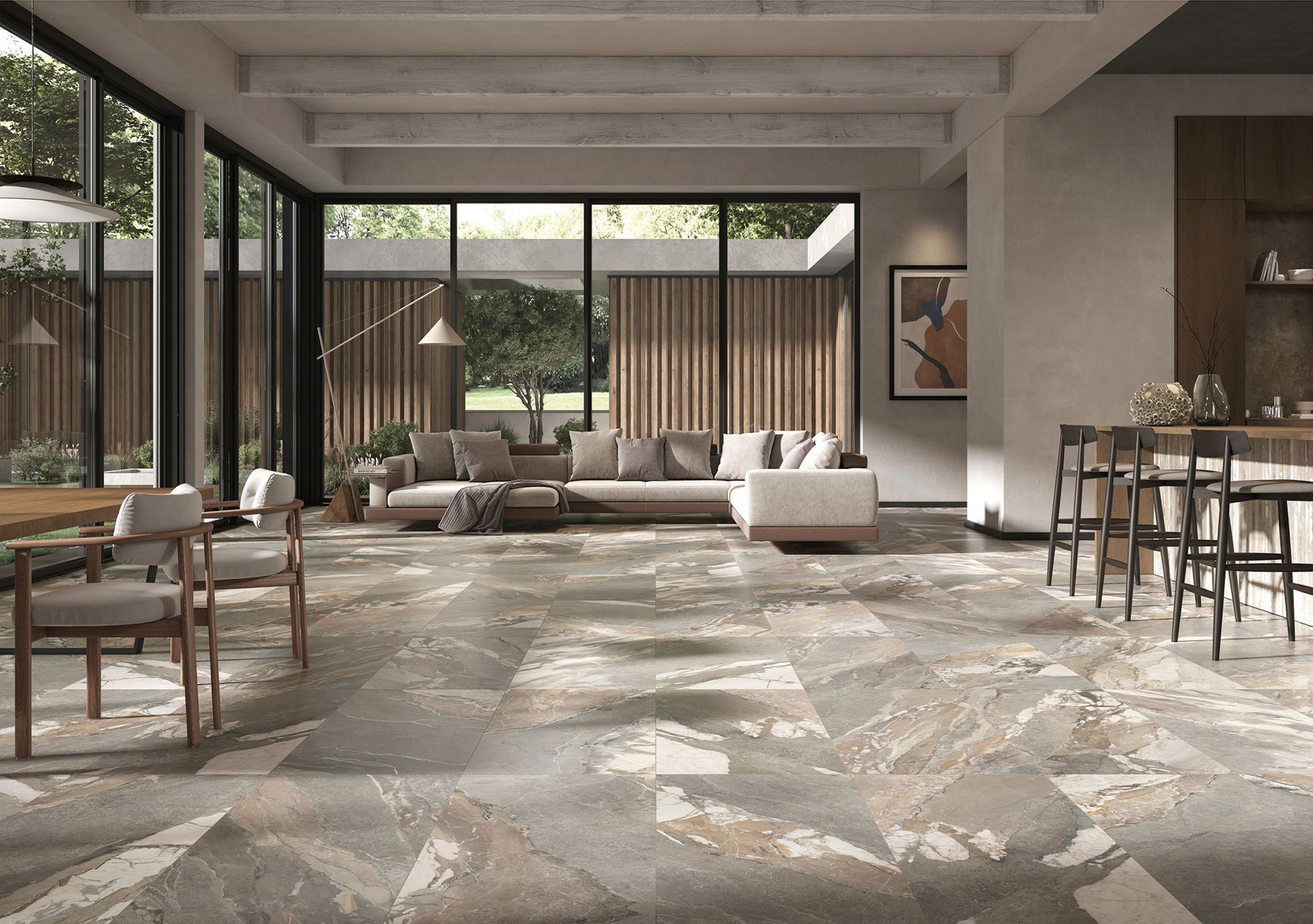 Dynasty Grey Polished/Matte 24x48  | Diversity Kitchen Bath & Tile