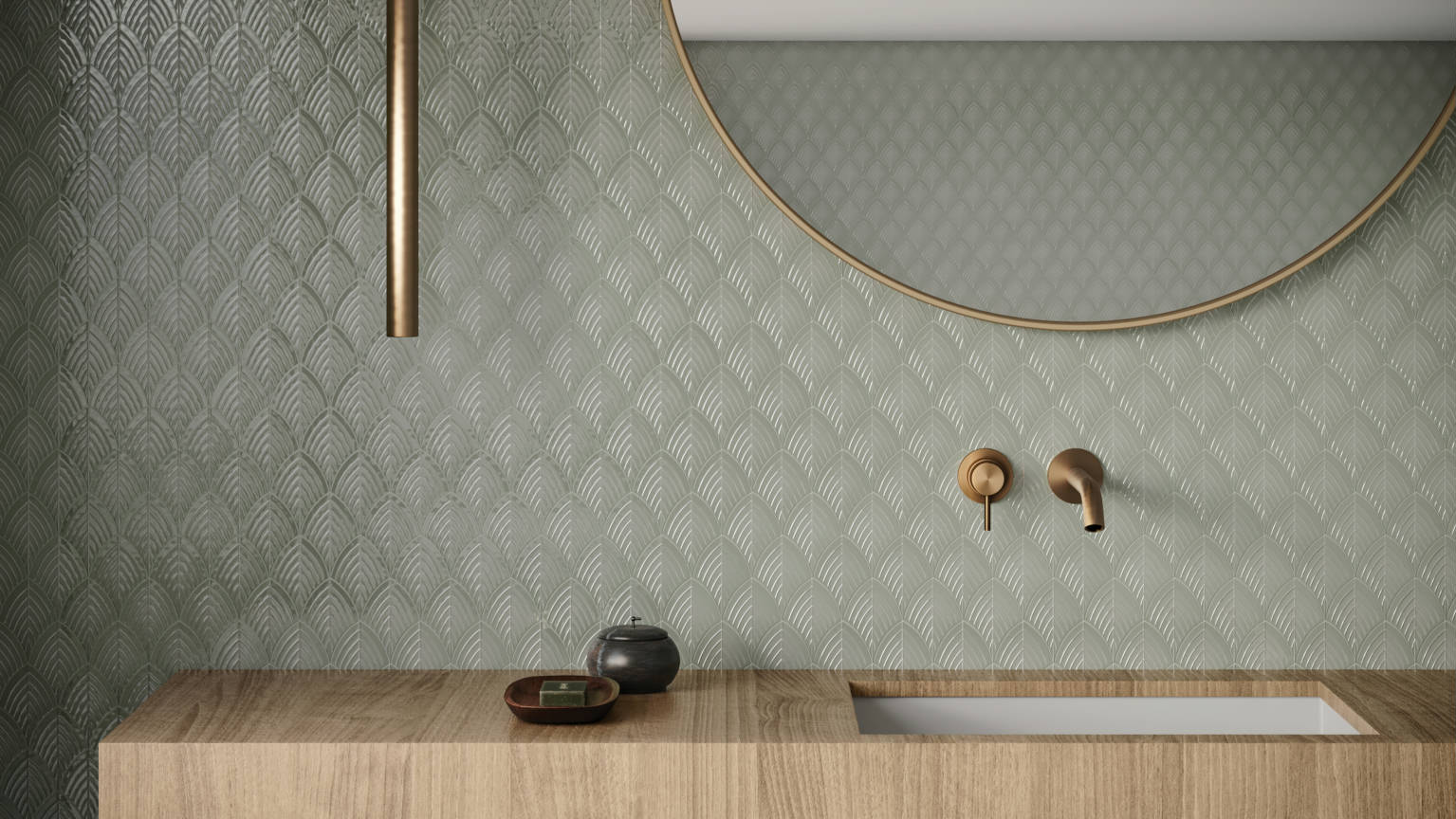 Traditions Soft Sage Glossy Scallop Mosaic 2 | Diversity Kitchen Bath & Tile