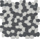 White&Black Reconstituted Pebble Interlocking Mosaic | Diversity Kitchen Bath & Tile