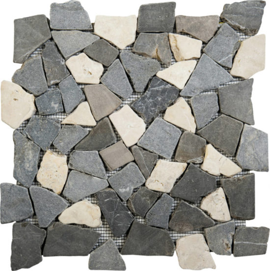 White/Grey/Black Opus Interlocking Mosaic | Diversity Kitchen Bath & Tile
