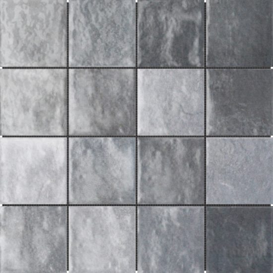 Zellige Glazed Ceramic Grey Mix 3"x3" | Diversity Kitchen Bath & Tile